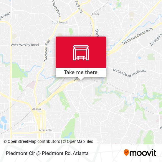 Mapa de Piedmont Cir @ Piedmont Rd