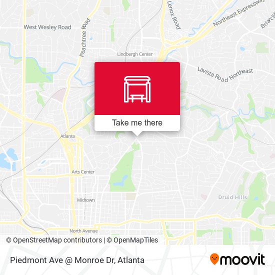 Piedmont Ave @ Monroe Dr map