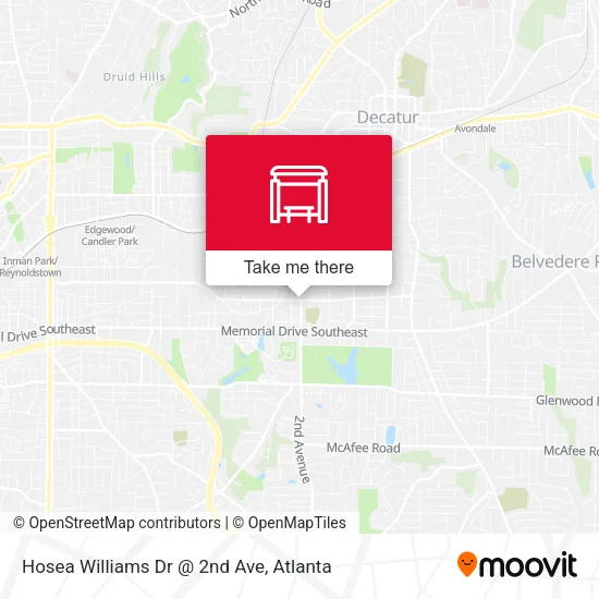 Mapa de Hosea Williams Dr @ 2nd Ave