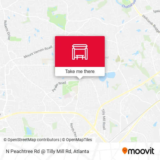 Mapa de N Peachtree Rd @ Tilly Mill Rd