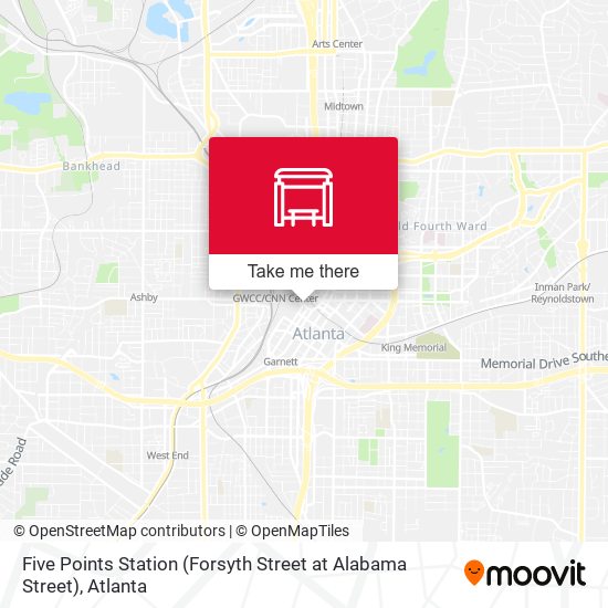 Mapa de Five Points Station (Forsyth Street at Alabama Street)