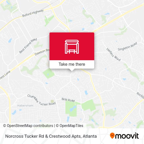 Norcross Tucker Rd & Crestwood Apts map