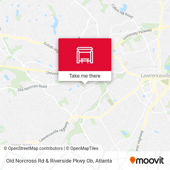 Old Norcross Rd & Riverside Pkwy Ob map
