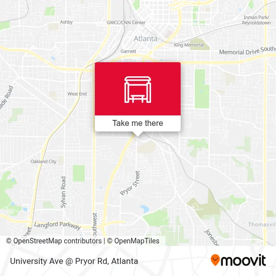 University Ave @ Pryor Rd map