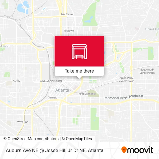 Mapa de Auburn Ave NE @ Jesse Hill Jr Dr NE
