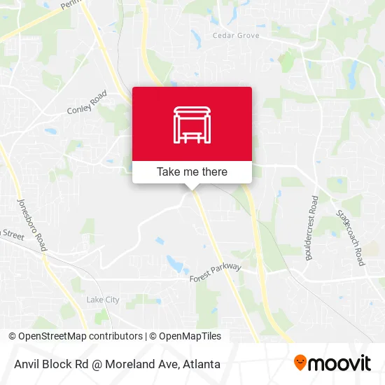 Mapa de Anvil Block Rd @ Moreland Ave