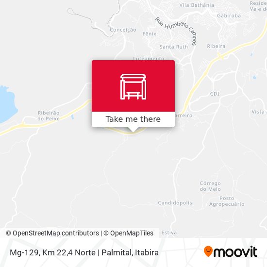 Mapa Mg-129, Km 22,4 Norte | Palmital