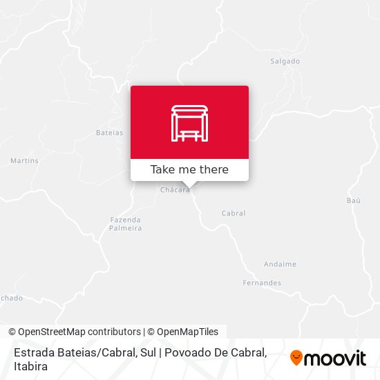 Mapa Estrada Bateias / Cabral, Sul | Povoado De Cabral