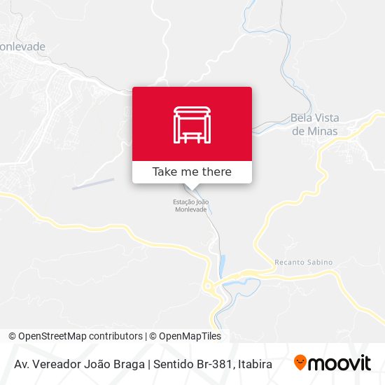 Mapa Av. Vereador João Braga | Sentido Br-381
