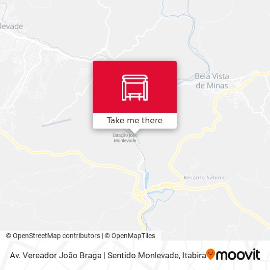 Mapa Av. Vereador João Braga | Sentido Monlevade