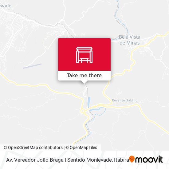 Mapa Av. Vereador João Braga | Sentido Monlevade