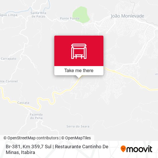 Mapa Br-381, Km 359,7 Sul | Restaurante Cantinho De Minas