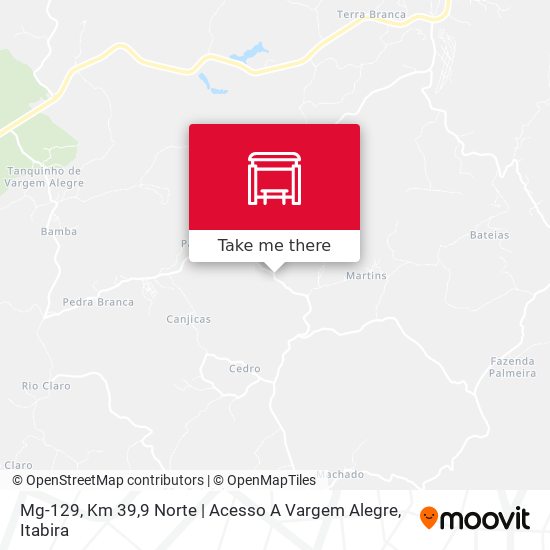 Mapa Mg-129, Km 39,9 Norte | Acesso A Vargem Alegre