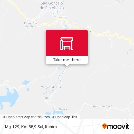 Mapa Mg-129, Km 55,9 Sul