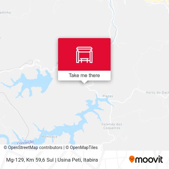 Mg-129, Km 59,6 Sul | Usina Peti map