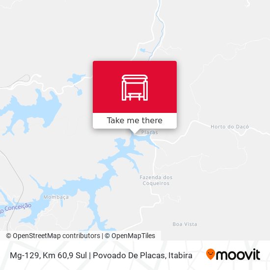 Mapa Mg-129, Km 60,9 Sul | Povoado De Placas