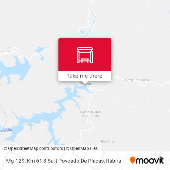 Mapa Mg-129, Km 61,3 Sul | Povoado De Placas