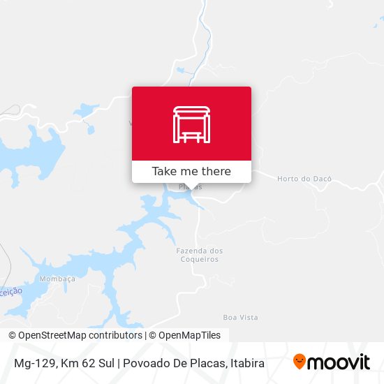 Mapa Mg-129, Km 62 Sul | Povoado De Placas