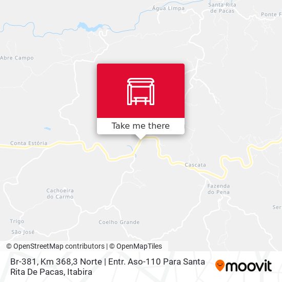 Mapa Br-381, Km 368,3 Norte | Entr. Aso-110 Para Santa Rita De Pacas