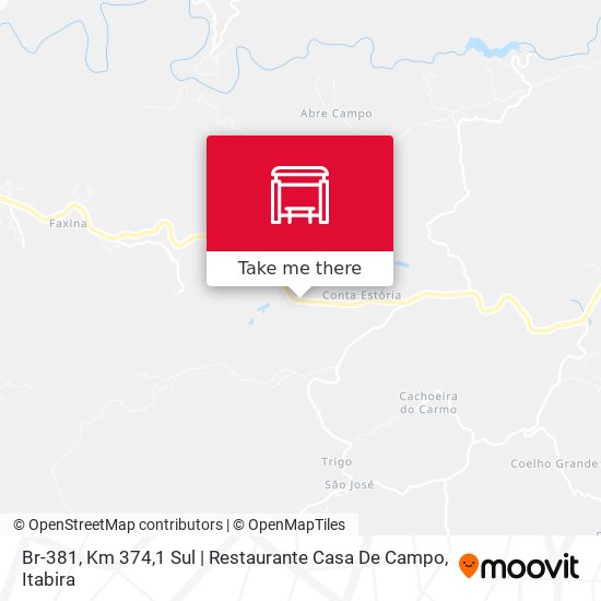 Mapa Br-381, Km 374,1 Sul | Restaurante Casa De Campo