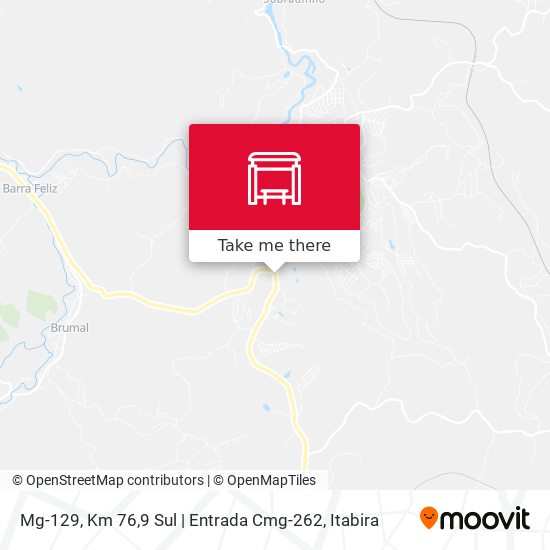 Mapa Mg-129, Km 76,9 Sul | Entrada Cmg-262