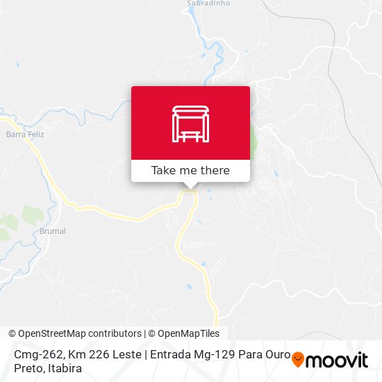 Mapa Cmg-262, Km 226 Leste | Entrada Mg-129 Para Ouro Preto