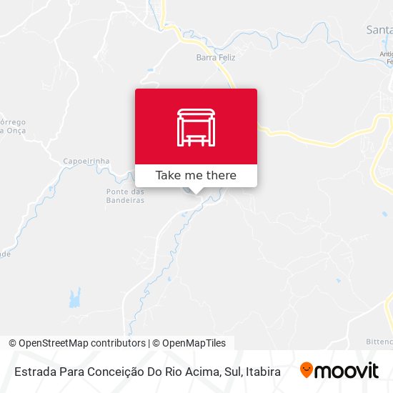 Mapa Estrada Para Conceição Do Rio Acima, Sul