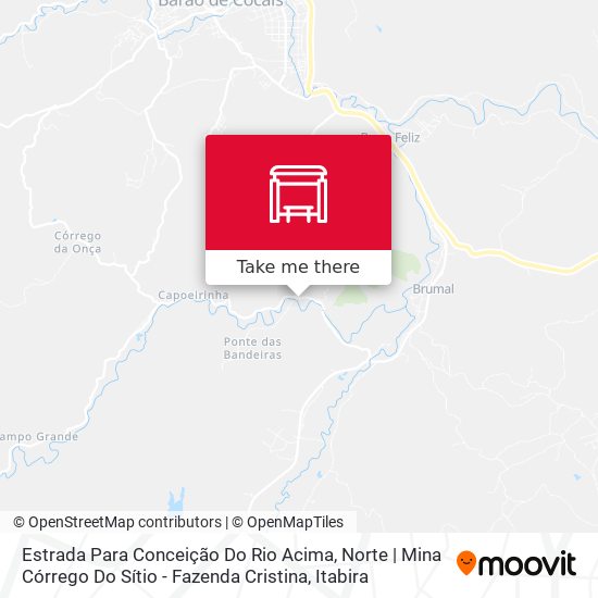 Estrada Para Conceição Do Rio Acima, Norte | Mina Córrego Do Sítio - Fazenda Cristina map