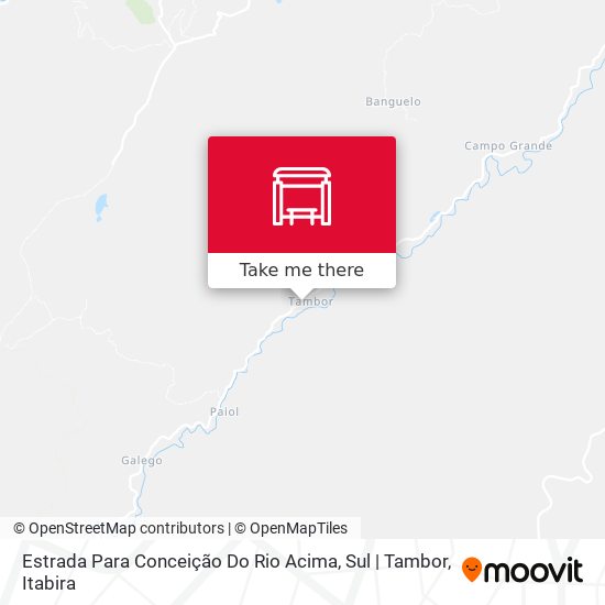 Mapa Estrada Para Conceição Do Rio Acima, Sul | Tambor