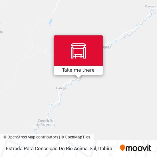 Mapa Estrada Para Conceição Do Rio Acima, Sul