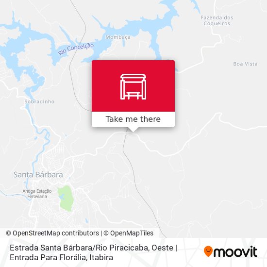 Mapa Estrada Santa Bárbara / Rio Piracicaba, Oeste | Entrada Para Florália