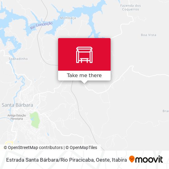 Estrada Santa Bárbara / Rio Piracicaba, Oeste map