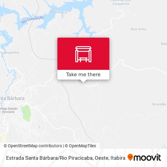 Mapa Estrada Santa Bárbara / Rio Piracicaba, Oeste