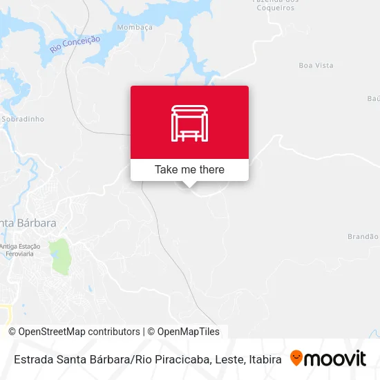 Estrada Santa Bárbara / Rio Piracicaba, Leste map