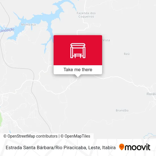 Estrada Santa Bárbara / Rio Piracicaba, Leste map