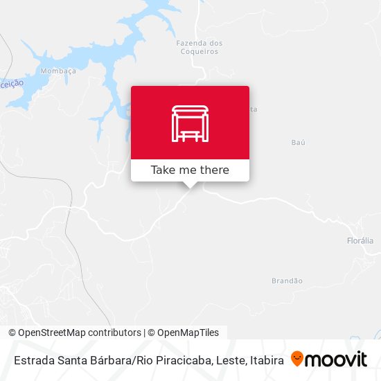 Mapa Estrada Santa Bárbara / Rio Piracicaba, Leste