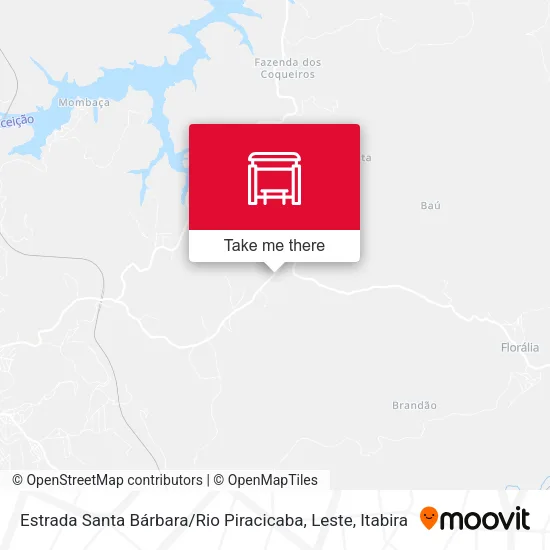 Estrada Santa Bárbara / Rio Piracicaba, Leste map