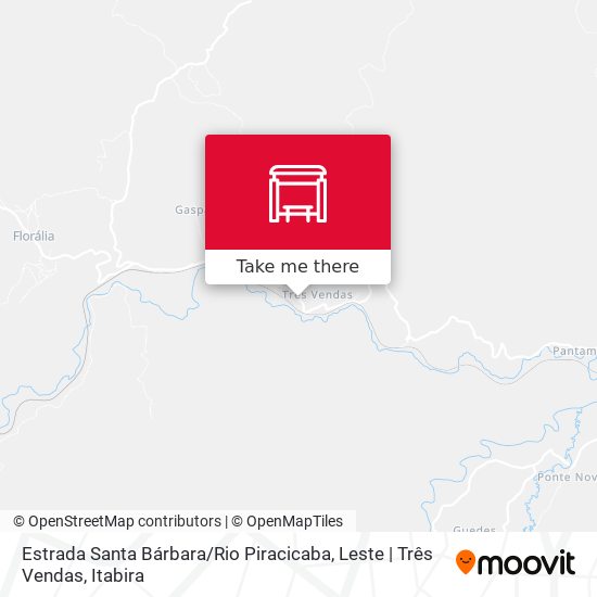 Mapa Estrada Santa Bárbara / Rio Piracicaba, Leste | Três Vendas