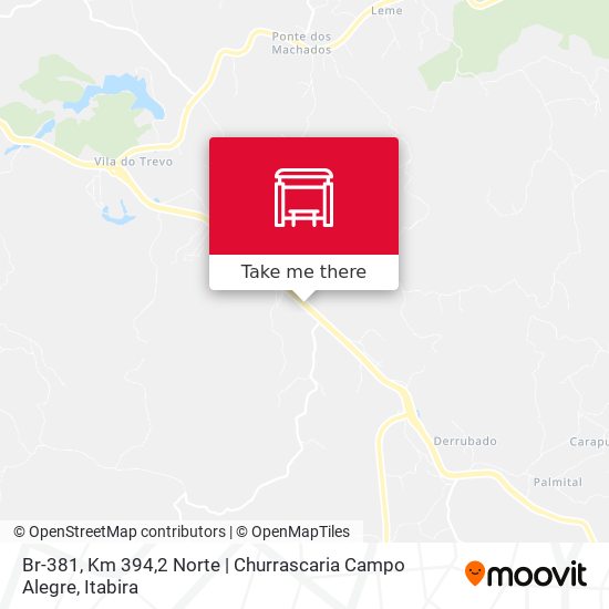 Mapa Br-381, Km 394,2 Norte | Churrascaria Campo Alegre