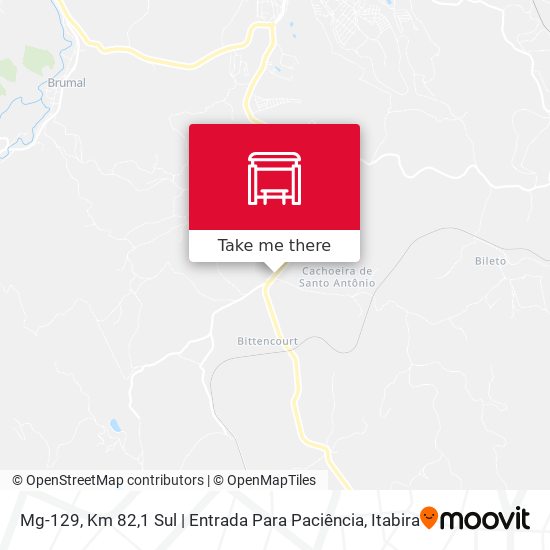 Mapa Mg-129, Km 82,1 Sul | Entrada Para Paciência