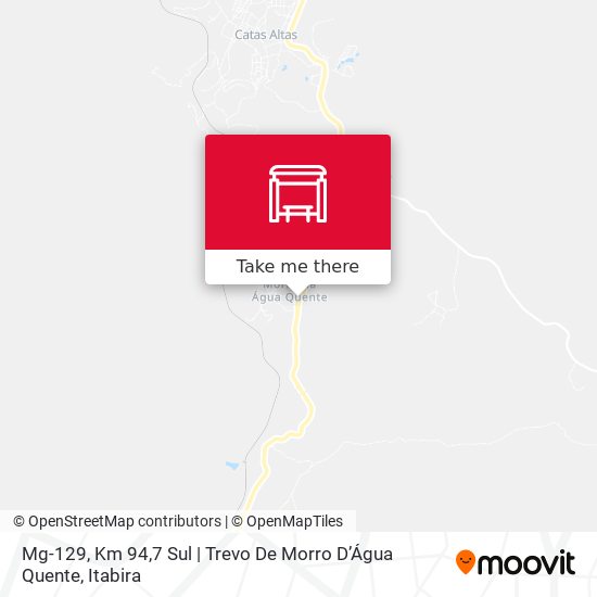 Mapa Mg-129, Km 94,7 Sul | Trevo De Morro D’Água Quente