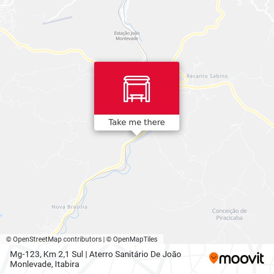 Mapa Mg-123, Km 2,1 Sul | Aterro Sanitário De João Monlevade