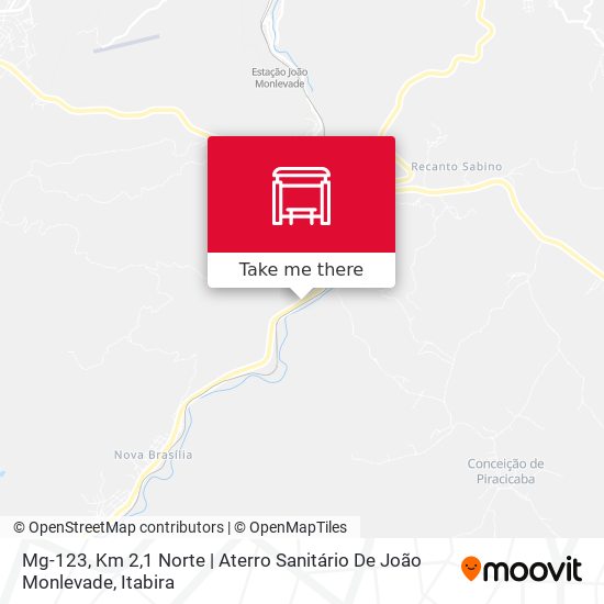 Mg-123, Km 2,1 Norte | Aterro Sanitário De João Monlevade map