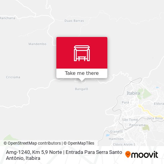 Mapa Amg-1240, Km 5,9 Norte | Entrada Para Serra Santo Antônio