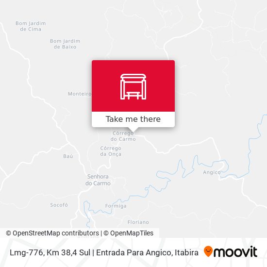 Mapa Lmg-776, Km 38,4 Sul | Entrada Para Angico