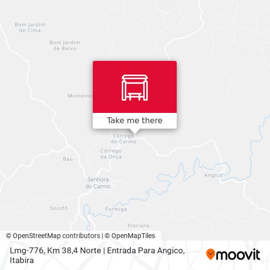 Mapa Lmg-776, Km 38,4 Norte | Entrada Para Angico