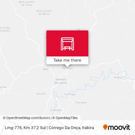 Mapa Lmg-776, Km 37,2 Sul | Córrego Da Onça