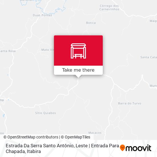 Mapa Estrada Da Serra Santo Antônio, Leste | Entrada Para Chapada