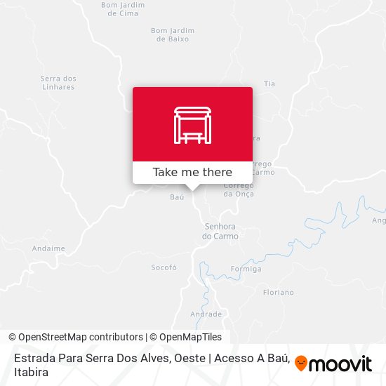 Mapa Estrada Para Serra Dos Alves, Oeste | Acesso A Baú