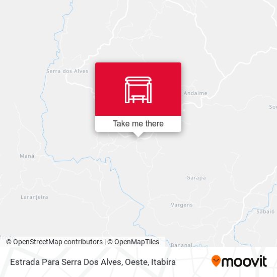 Mapa Estrada Para Serra Dos Alves, Oeste